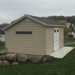Madison WI 12x16 quaker shed built on site due to site conditions